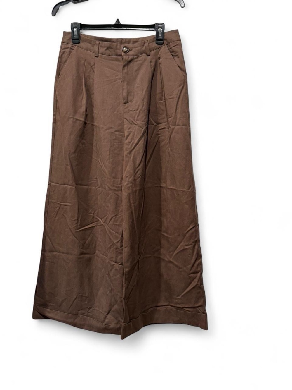 Cider Brown Wide Leg High-Waist Trousers